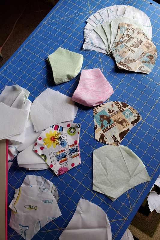 fabric and templates for facemasks