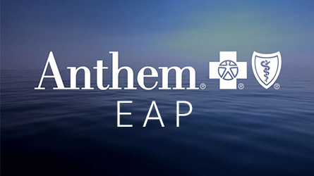 Anthem EAP logo overlaid over an ocean background