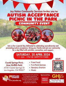 English language flyer for the 2024 Autism Acceptance Month.