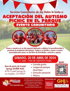 Spanish language flyer for the 2024 Autism Acceptance Month.