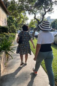 Marisol and Ilene on their walk