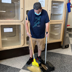 Eddie sweeping