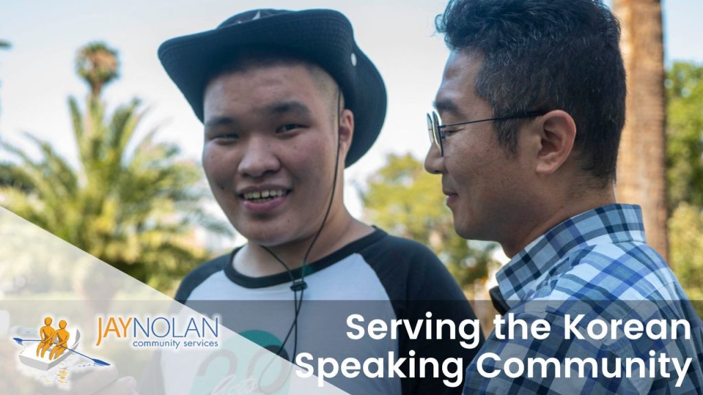 Video thumbnail featuring two Asian males smiling at each other. Text reads: "Serving the Korean Speaking Community'