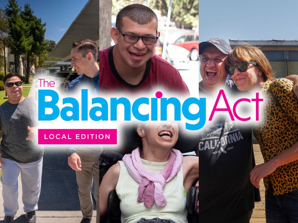 Three images of Jay Nolan individuals we support and staff. Text reads: "The Balancing Act Local Edition"