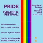 Flyer for the 2025 Pride Month Meet-up for the Jay Nolan Advocacy Group