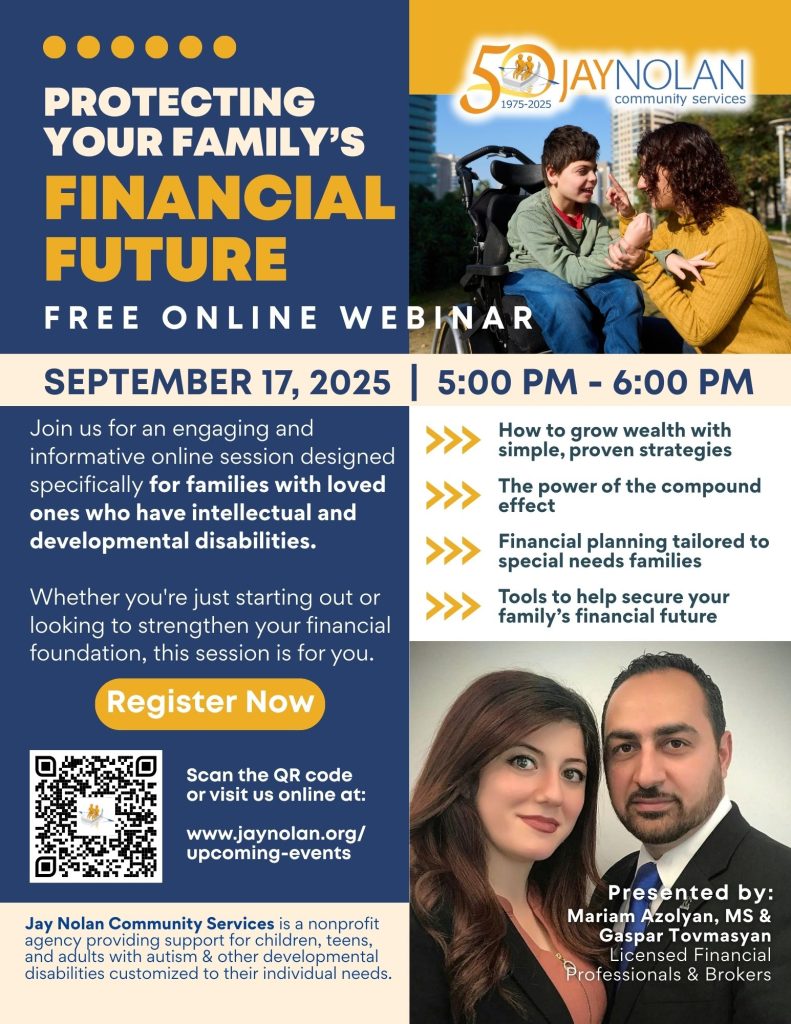 Flyer for the Sept 17, 2025 financial literacy webinar presented by JNCS board member Mariam