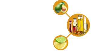 bubble map of healthy oils, avocado, and lemon and limes 