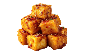 An image of tofu cooked and prepared. Promoting a plant-based eating option