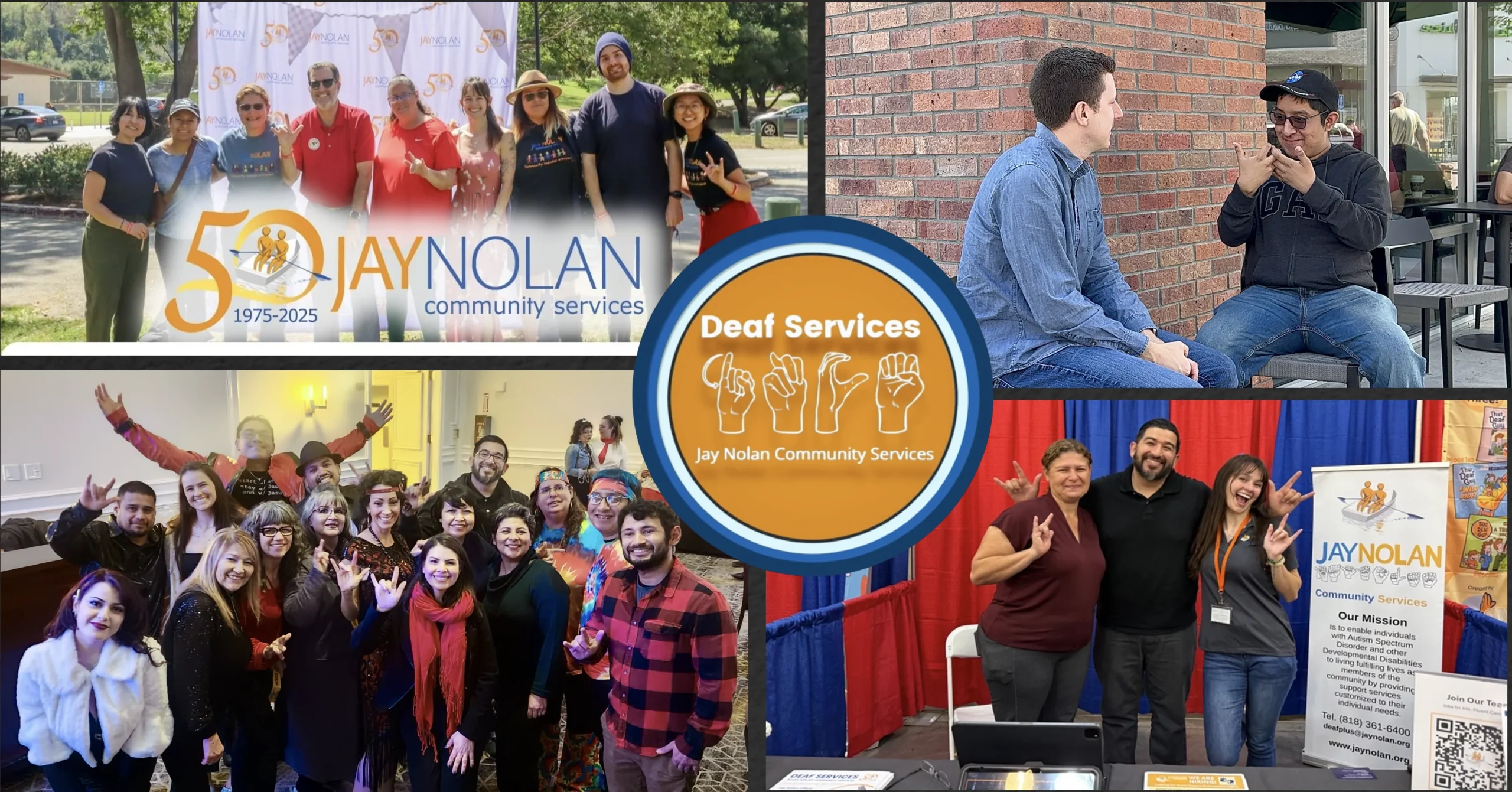 Jay Nolan Community Services Deaf Services staff and community members at events and gatherings.